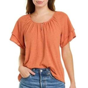 Madewell Texture & Thread Orange Shirt size L